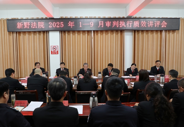 新野县法院召开2025年1-9月审判执行质效讲评会议